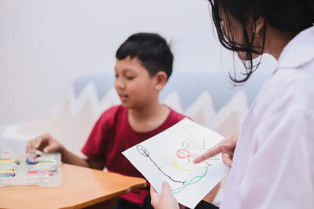 A child being tested and diagnosed with ADHD